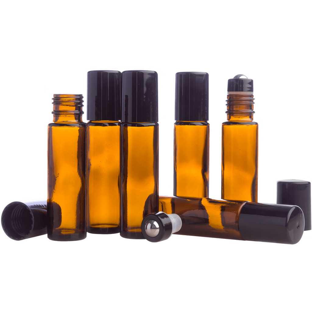 10 ml Amber Roller Bottles – 6pk